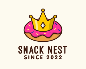 Crown Donut Dessert logo design