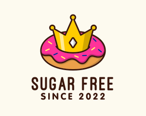 Crown Donut Dessert logo design