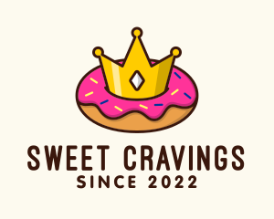 Crown Donut Dessert logo design