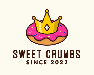 Crown Donut Dessert logo design