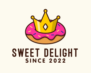 Crown Donut Dessert logo design