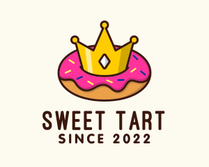 Crown Donut Dessert logo design