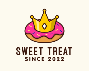 Crown Donut Dessert logo design