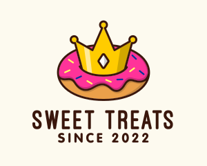 Crown Donut Dessert logo design