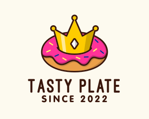 Crown Donut Dessert logo design