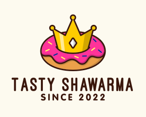 Crown Donut Dessert logo design