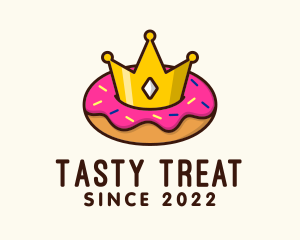 Crown Donut Dessert logo design