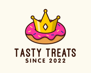 Crown Donut Dessert logo design