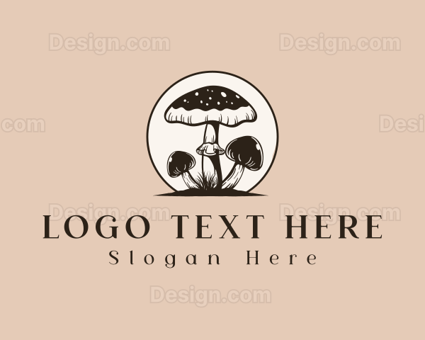 Vintage Mushroom Fungi Logo