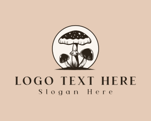 Vintage Mushroom Fungi logo