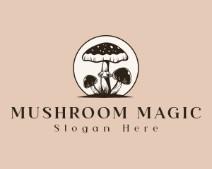 Vintage Mushroom Fungi logo design