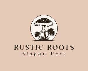 Vintage Mushroom Fungi logo design