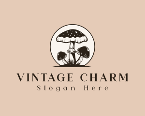 Vintage Mushroom Fungi logo design