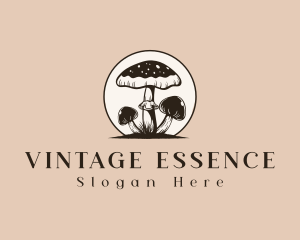 Vintage Mushroom Fungi logo