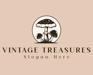 Vintage Mushroom Fungi logo design