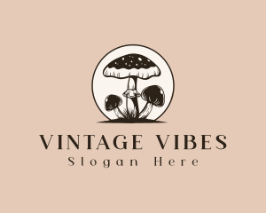 Vintage Mushroom Fungi logo design