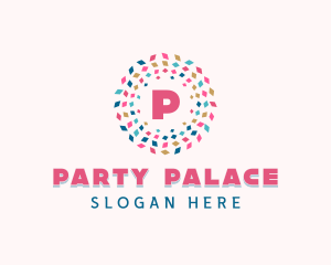 Festive Confetti Children Party logo design