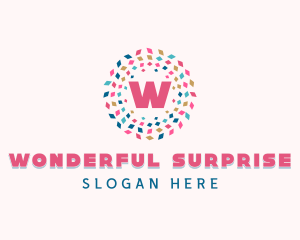 Festive Confetti Children Party logo design