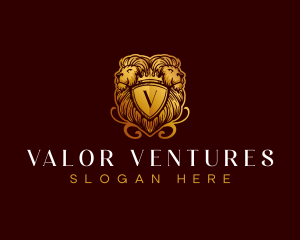 Lion Shield Crown logo design