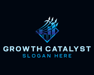 Graph Arrow Statistics logo design