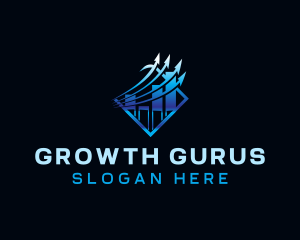 Graph Arrow Statistics logo design