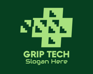 Green Tech Cross  logo design