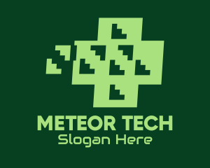 Green Tech Cross  logo design