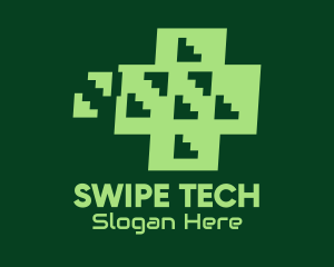 Green Tech Cross  logo design