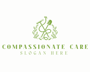 Gardener Plant Lawn Care logo design