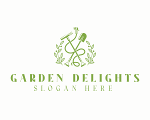 Gardener Plant Lawn Care logo design