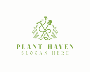 Gardener Plant Lawn Care logo design