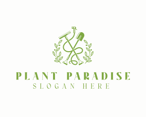 Gardener Plant Lawn Care logo design