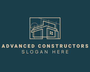 Architect House Blueprint logo design