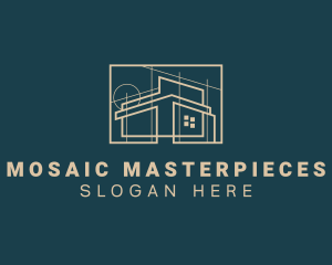 Architect House Blueprint logo design