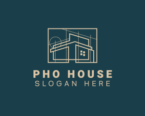 Architect House Blueprint logo design