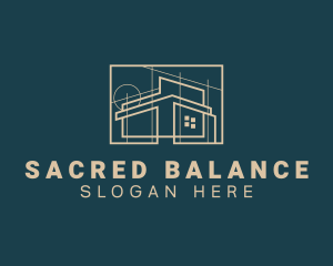 Architect House Blueprint logo design