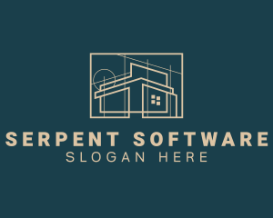 Architect House Blueprint logo design