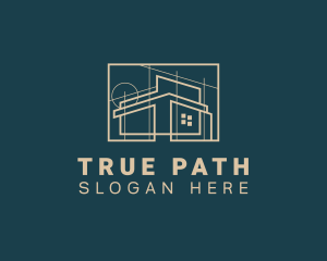 Architect House Blueprint logo design