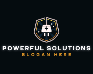 Electric Plug Shield logo design