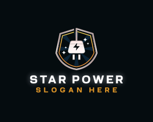 Electric Plug Shield logo design