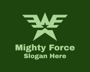 Military Star Wings  logo design