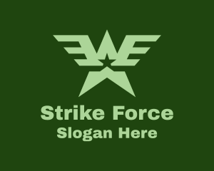 Military Star Wings  logo design