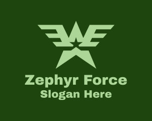 Military Star Wings  logo design