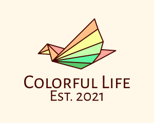 Colorful Line Art Bird logo design