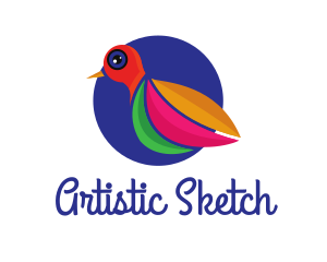 Tropical Artistic Bird logo design