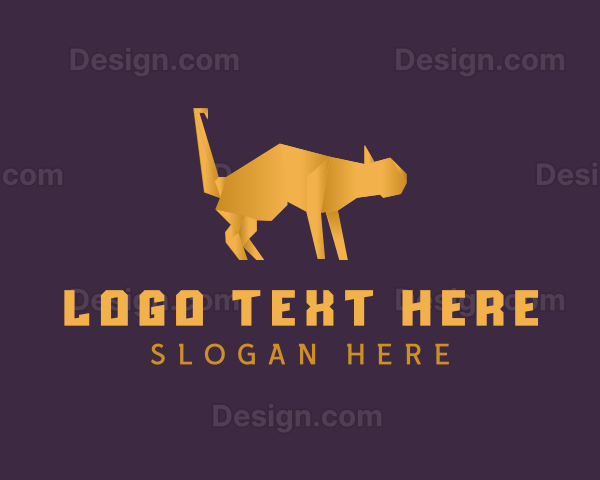 Golden Cat Origami Logo