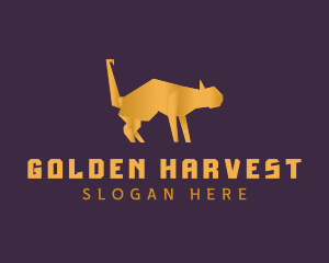 Golden Cat Origami logo design