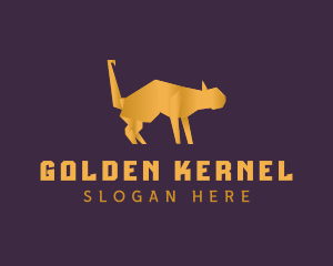 Golden Cat Origami logo design