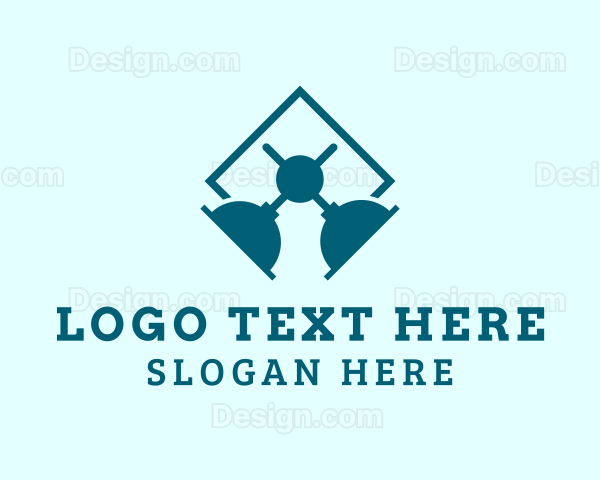 Toilet Plunger Plumbing Logo