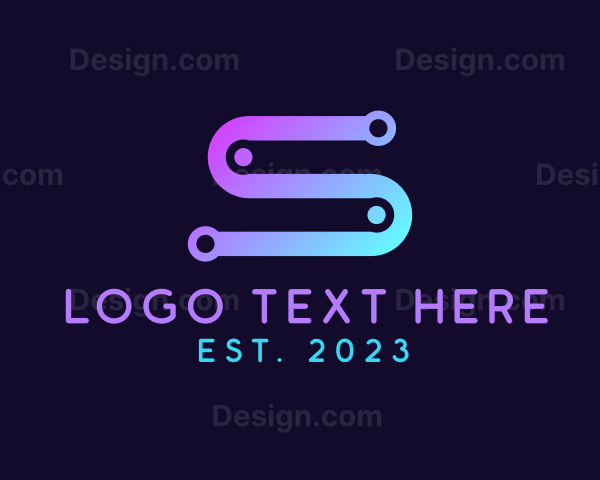 Gradient Circuit Letter S Logo